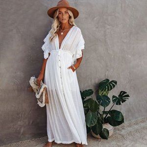 CUPSHE Bohemian Sheer Button Front Dress or Cover Up.